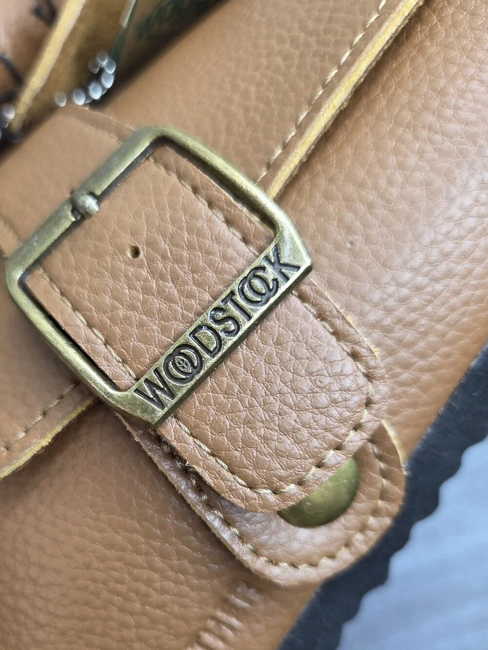 Woodstock Brown Leather Slide Sandals - Adjustable Comfort Mens Size 12 NWT